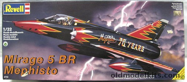 Revell 1/32 Mirage 5 BR Mephisto - Mirage V With Reconnaissance Nose, 4753 plastic model kit